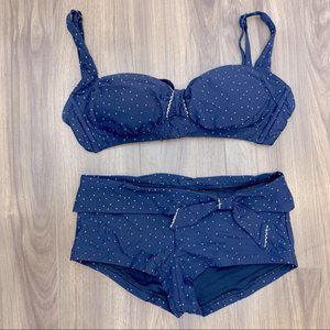 Seafolly Harlow Boy Short Polka Dot Blue Bikini